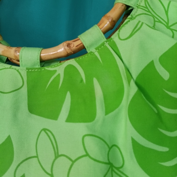 SOLD Y2k Vintage Sanrio Licensed Hello Kitty Hawaiian Kawaii Bamboo Handle Bag - Picture 8 of 8